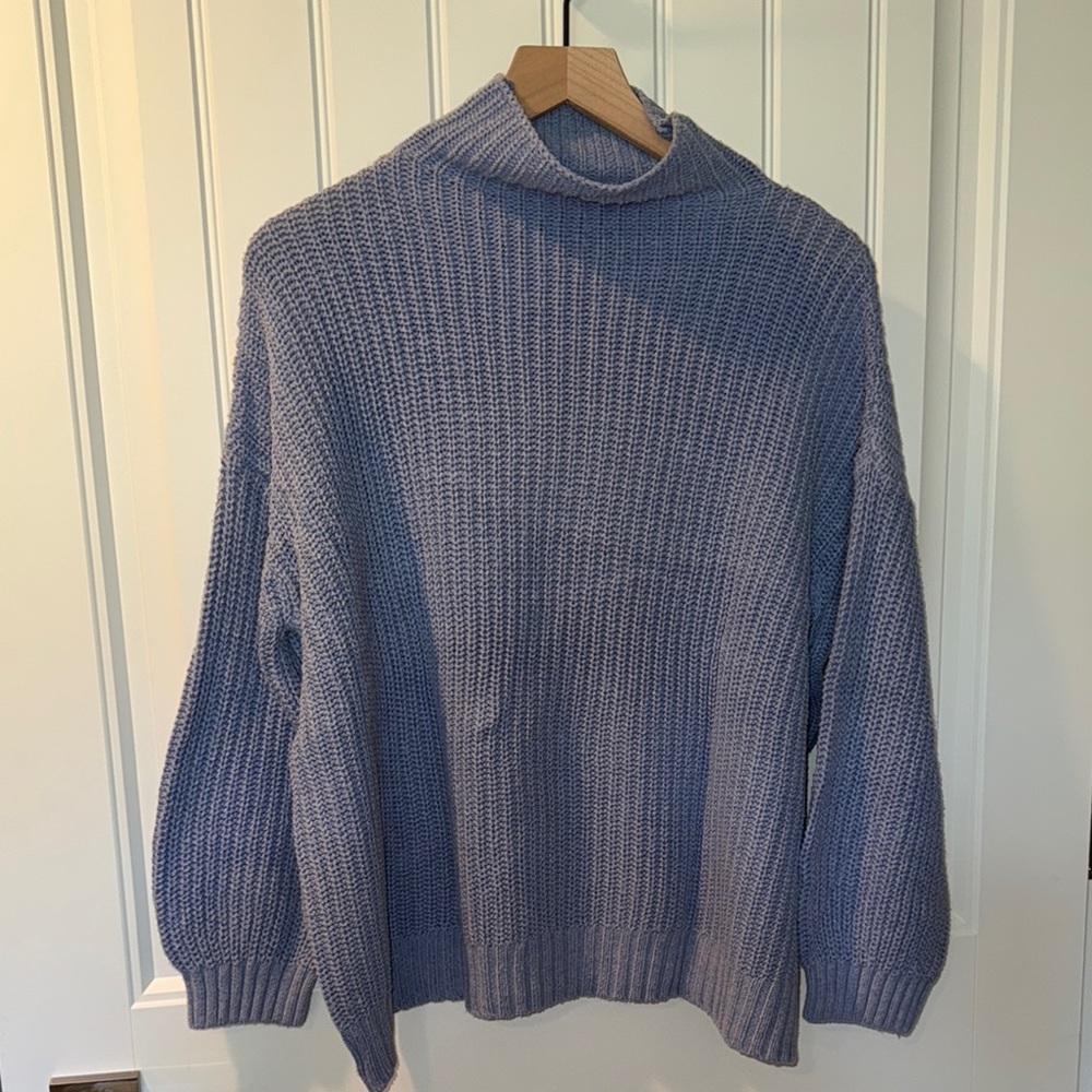 American Eagle Outfitters Blue Cowl Turtleneck Sweater